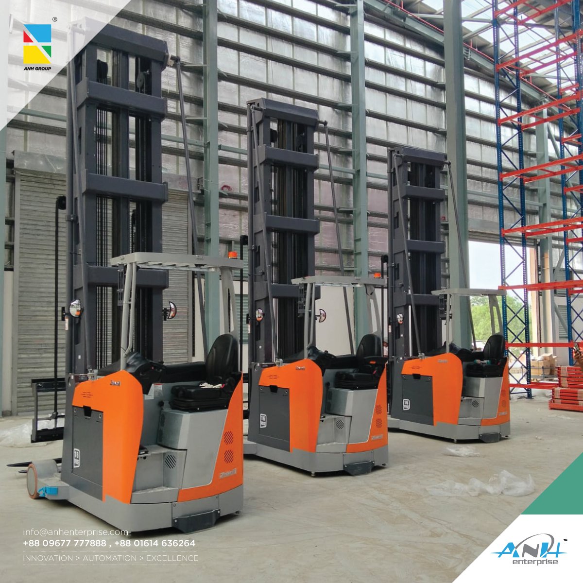 Man-Down Electric VNA Forklift (Seated Type) - 4 Units